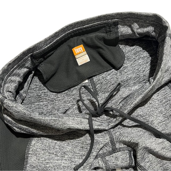 Lucy Cropped Leggings Lucytech Athletic Zip Back Pocket Gray Small S - Picture 12 of 15
